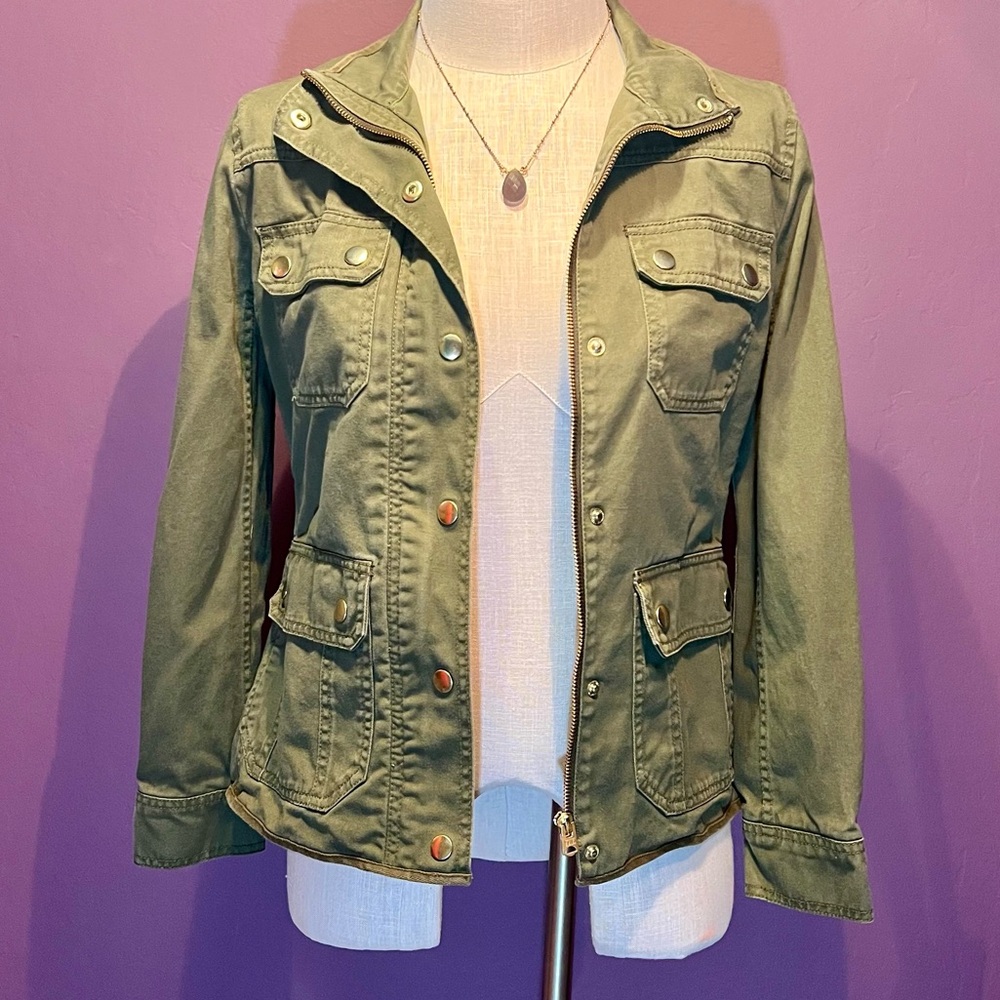 💚J. Crew Downtown Field Utility Jacket Military Green - Uncoated